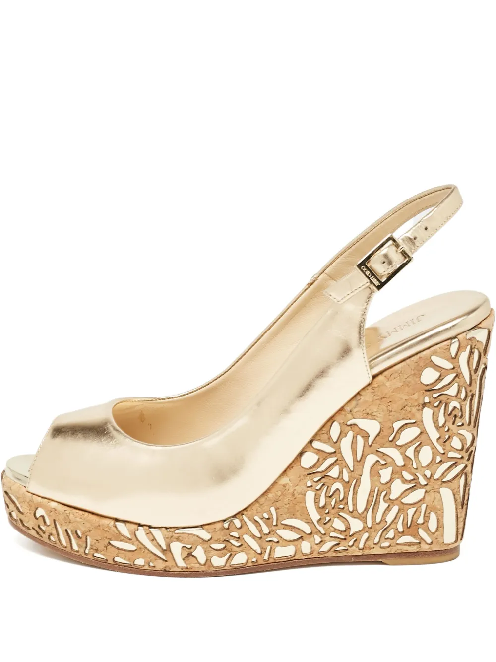 Jimmy Choo Pre-Owned 100mm metallic sandals | Gold | Image 1