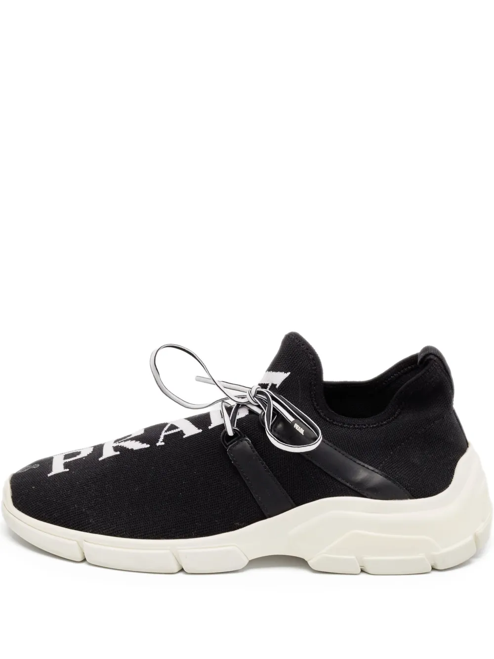 Prada Pre-Owned logo-intarsia sneakers | Black | Image 1
