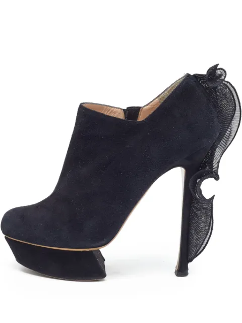 Nicholas Kirkwood pre-owned 150mm suede sculpted-heel boots