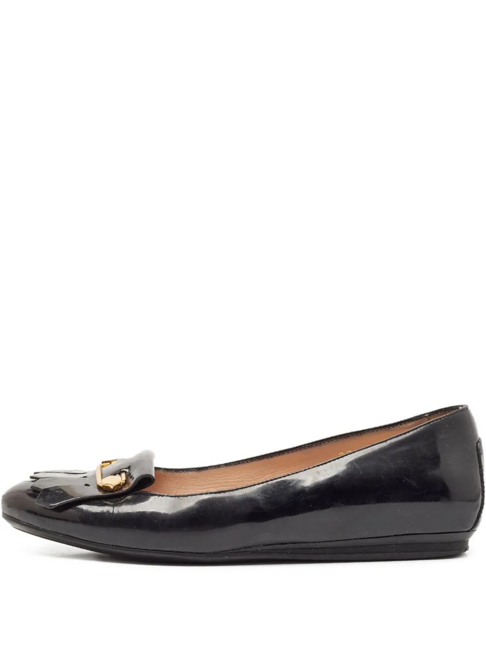 Tod's Vintage patent leather fringe-detail flats | Black | Image 1