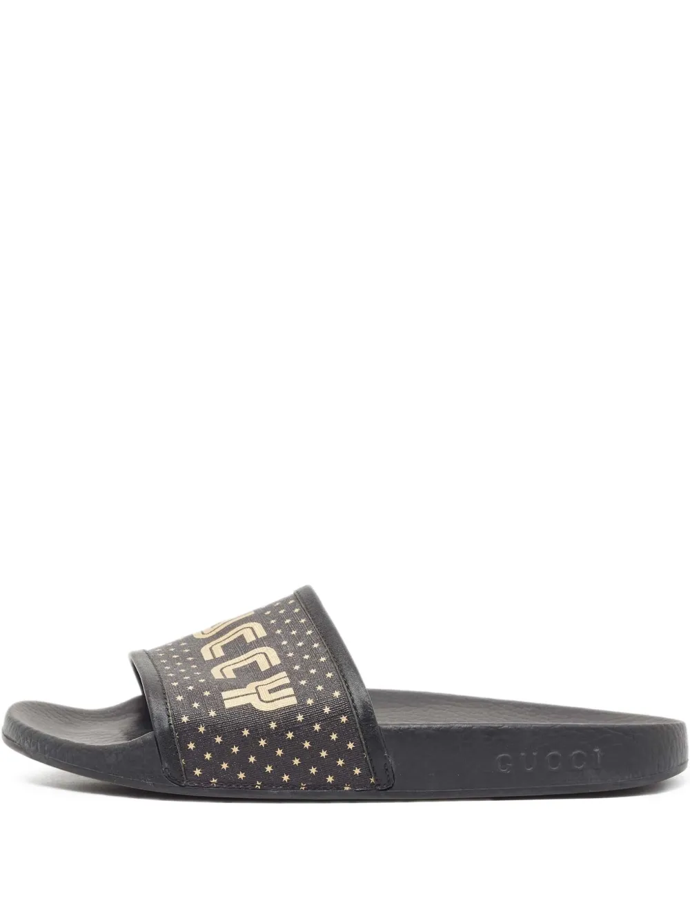 Gucci Pre-Owned ロゴ サンダル - ブラック Gucci Pre-Owned ロゴ サンダル - ブラック
