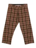 Moschino checked-pattern trousers - Brown