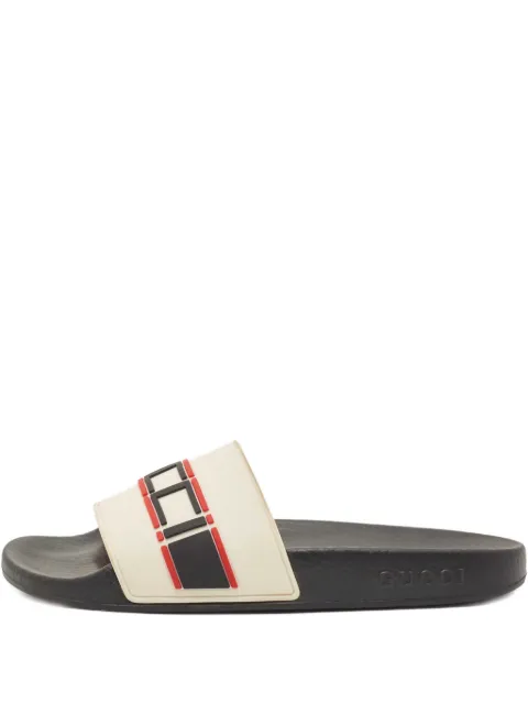 Gucci Pre-Owned rubber logo slides