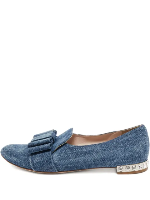 Miu Miu Pre-Owned crystal denim slippers