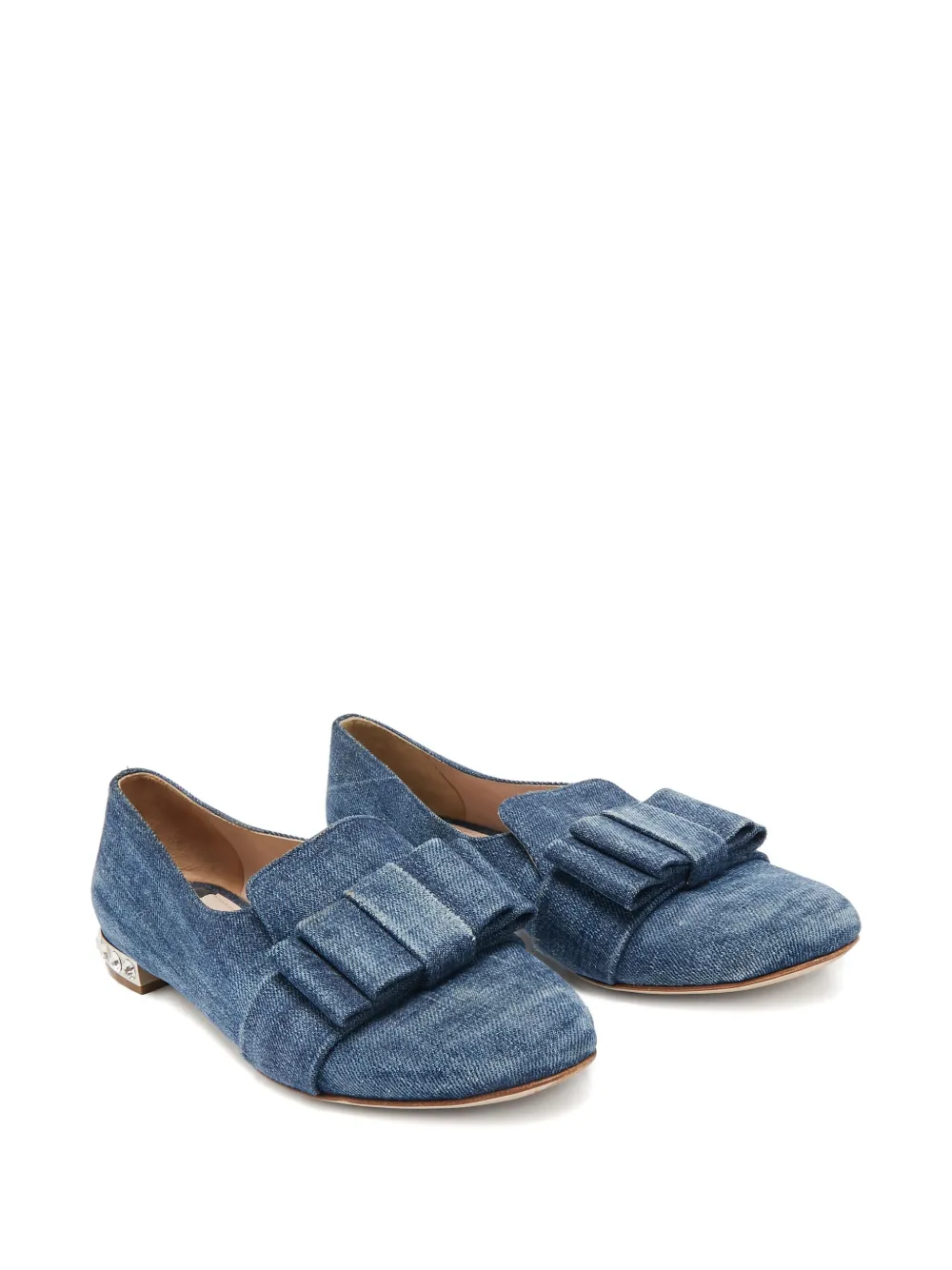 Miu Miu Pre-Owned crystal denim slippers | Pre-Owned | Image 2