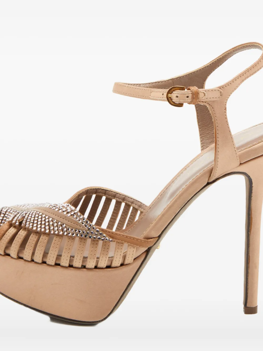 Sergio Rossi Vintage pre-owned 120mm crystal-embellished sandals | Neutrals | Image 1