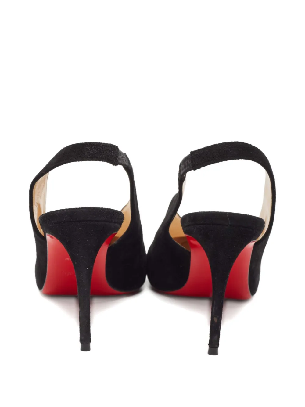 Pre-owned Christian Louboutin 100mm Suede Heeled Pumps In Black