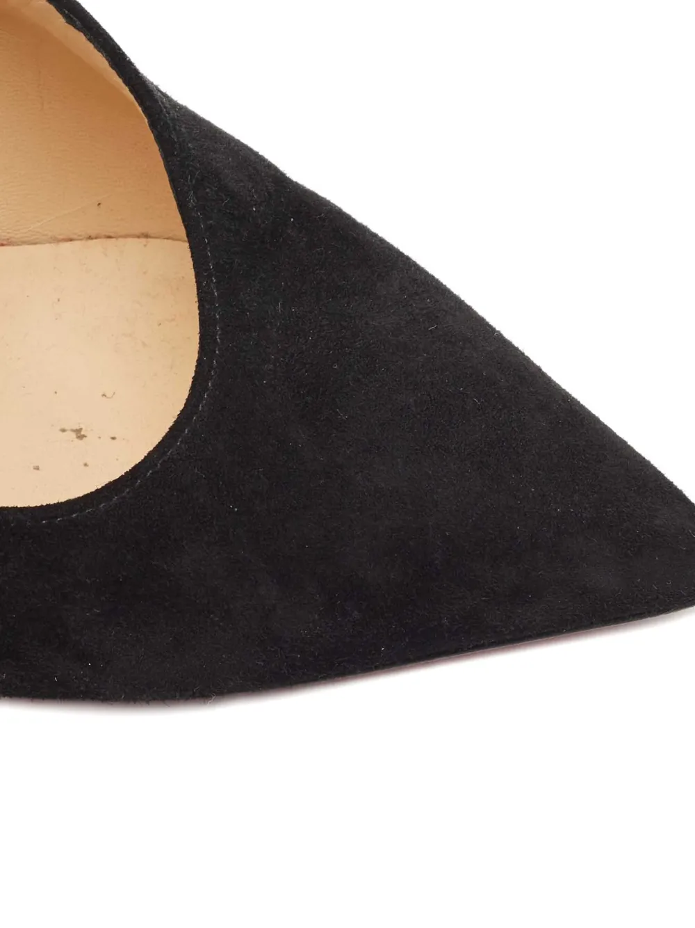 Pre-owned Christian Louboutin 100mm Suede Heeled Pumps In Black