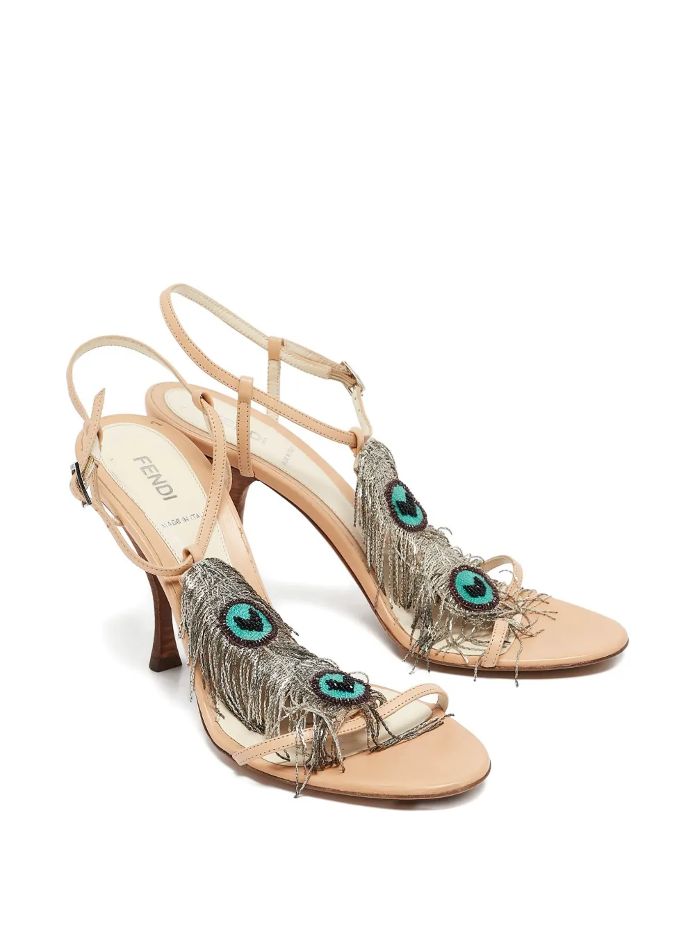Fendi Pre-Owned 110mm fringe-embellishment sandals | Image 2
