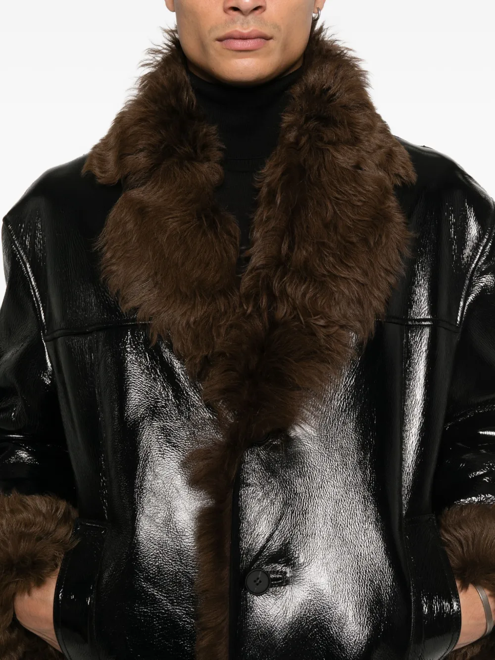 Diesel Jack met bontkraag Zwart