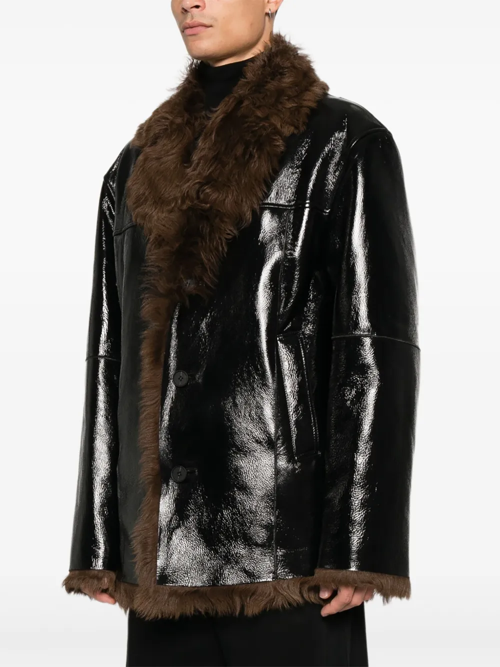 Diesel Jack met bontkraag Zwart