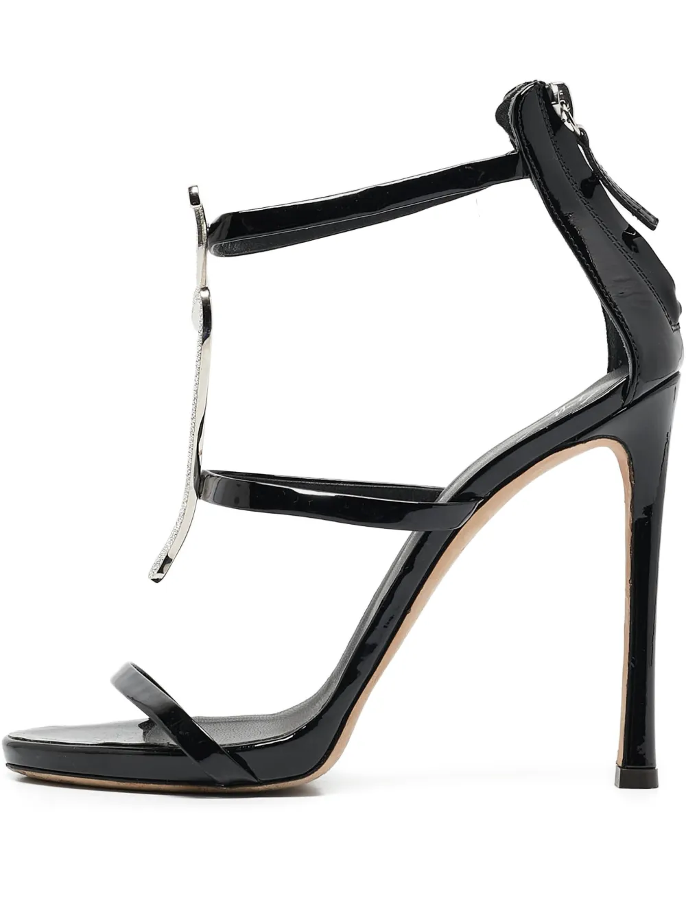 Giuseppe Zanotti Vintage Harmony G 120mm レザーサンダル - ブラック Giuseppe Zanotti Vintage Harmony G 120mm レザーサンダル - ブラック