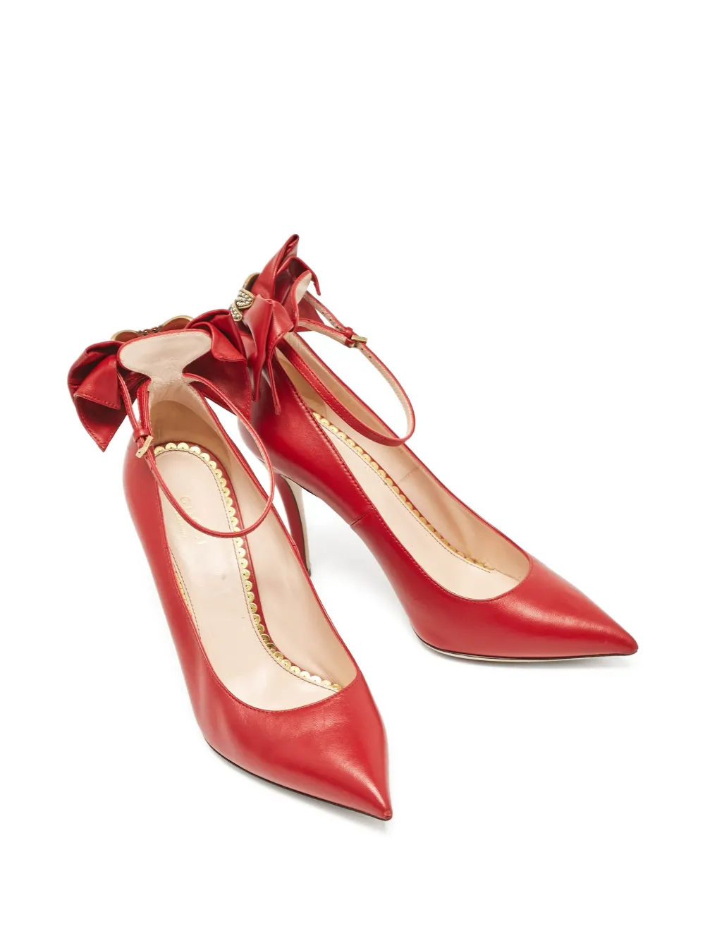 Gucci Pre-Owned 100 mm pumps verfraaid met strik - Rood