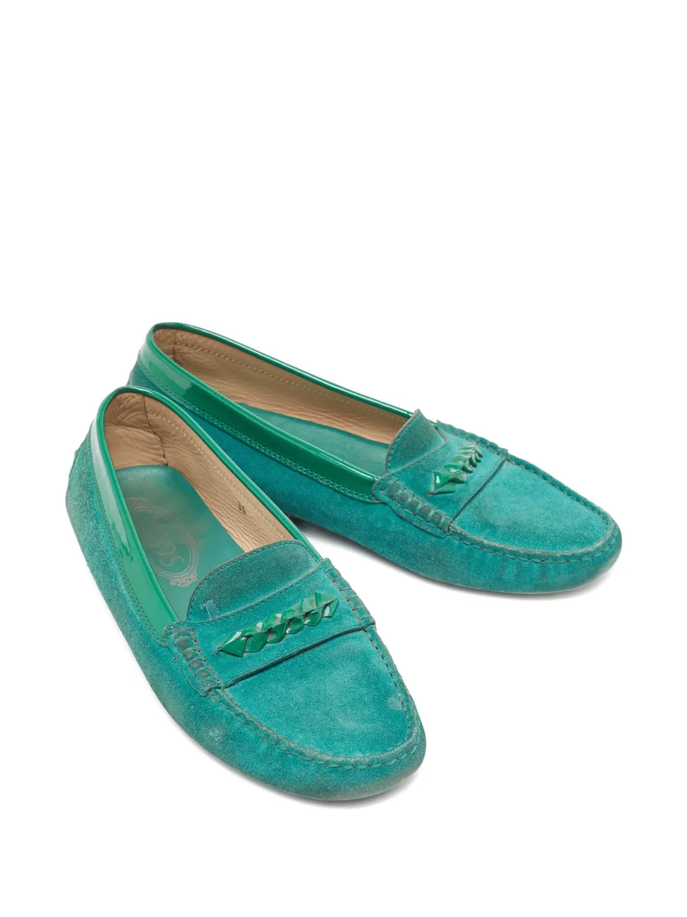 Tod's Vintage Suède loafers - Groen