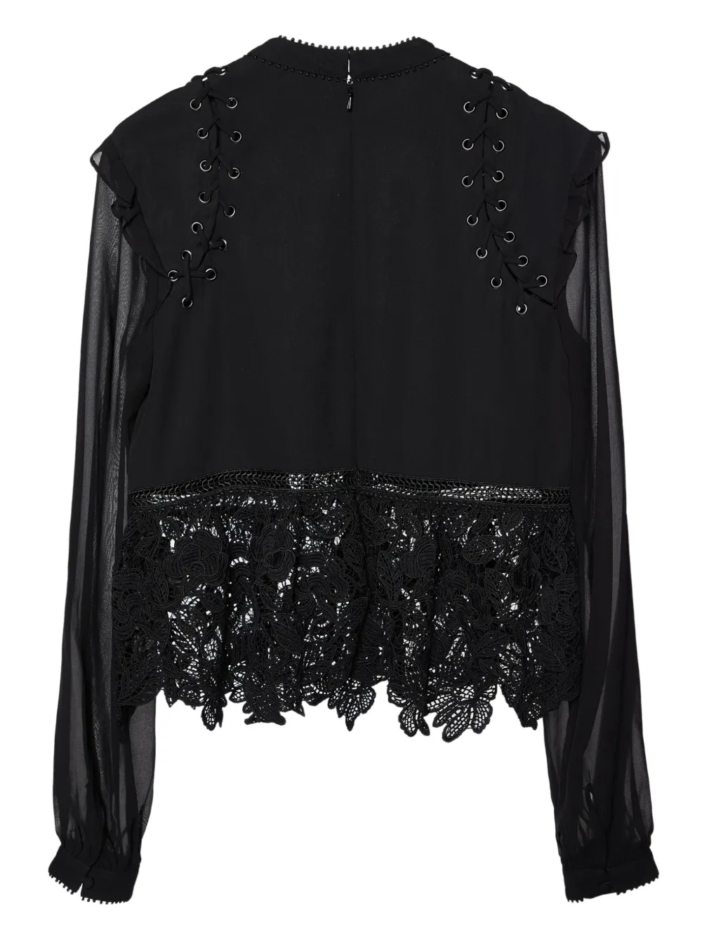 Self-Portrait pre-owned lace-trimmed blouse | Image 2