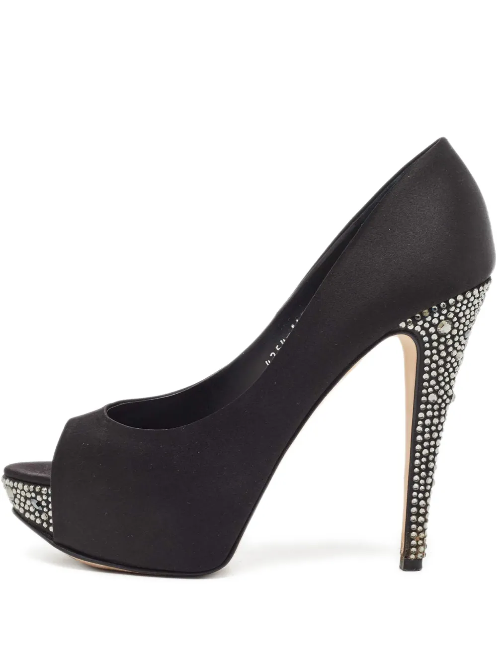 Gina pre-owned 135mm satin pumps | Black | Image 1