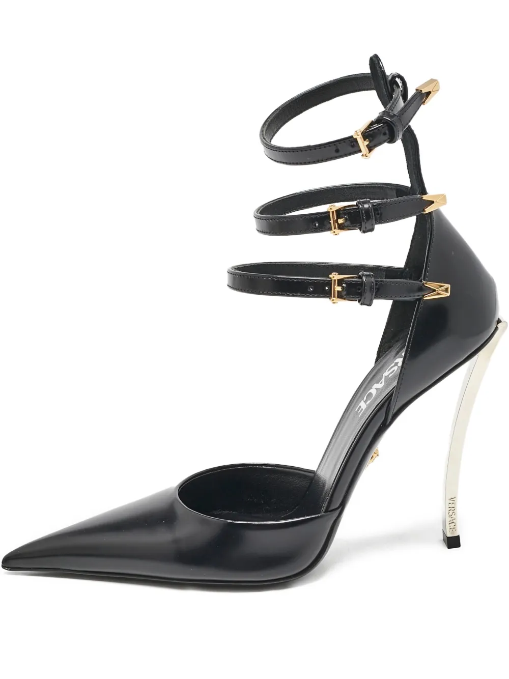 Pre-owned Versace 115mm Leather Pumps