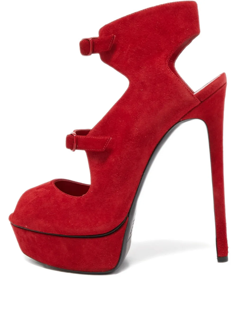 Casadei Vintage 155 mm suède sandalen Rood