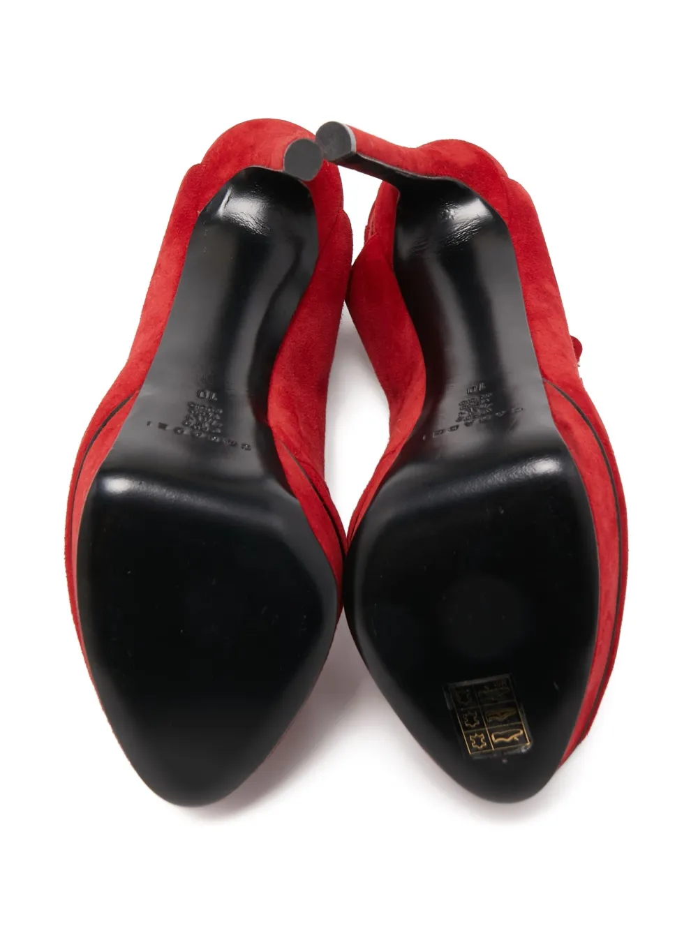 Casadei Vintage 155 mm suède sandalen Rood
