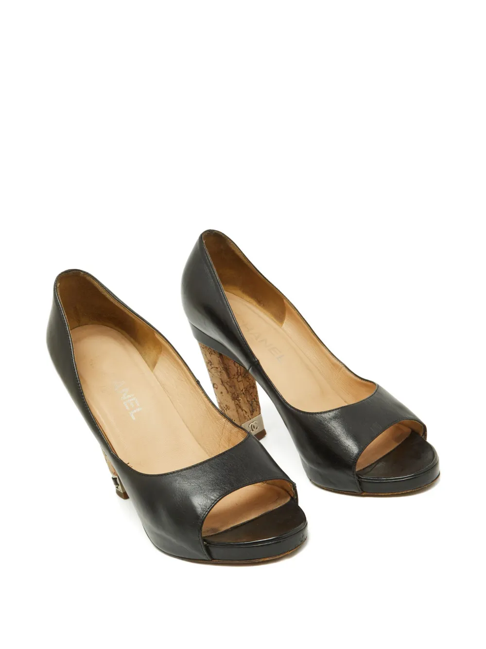 CHANEL Pre-Owned 110mm leather CC chain heel sandals | Heeled Sandals | Image 2