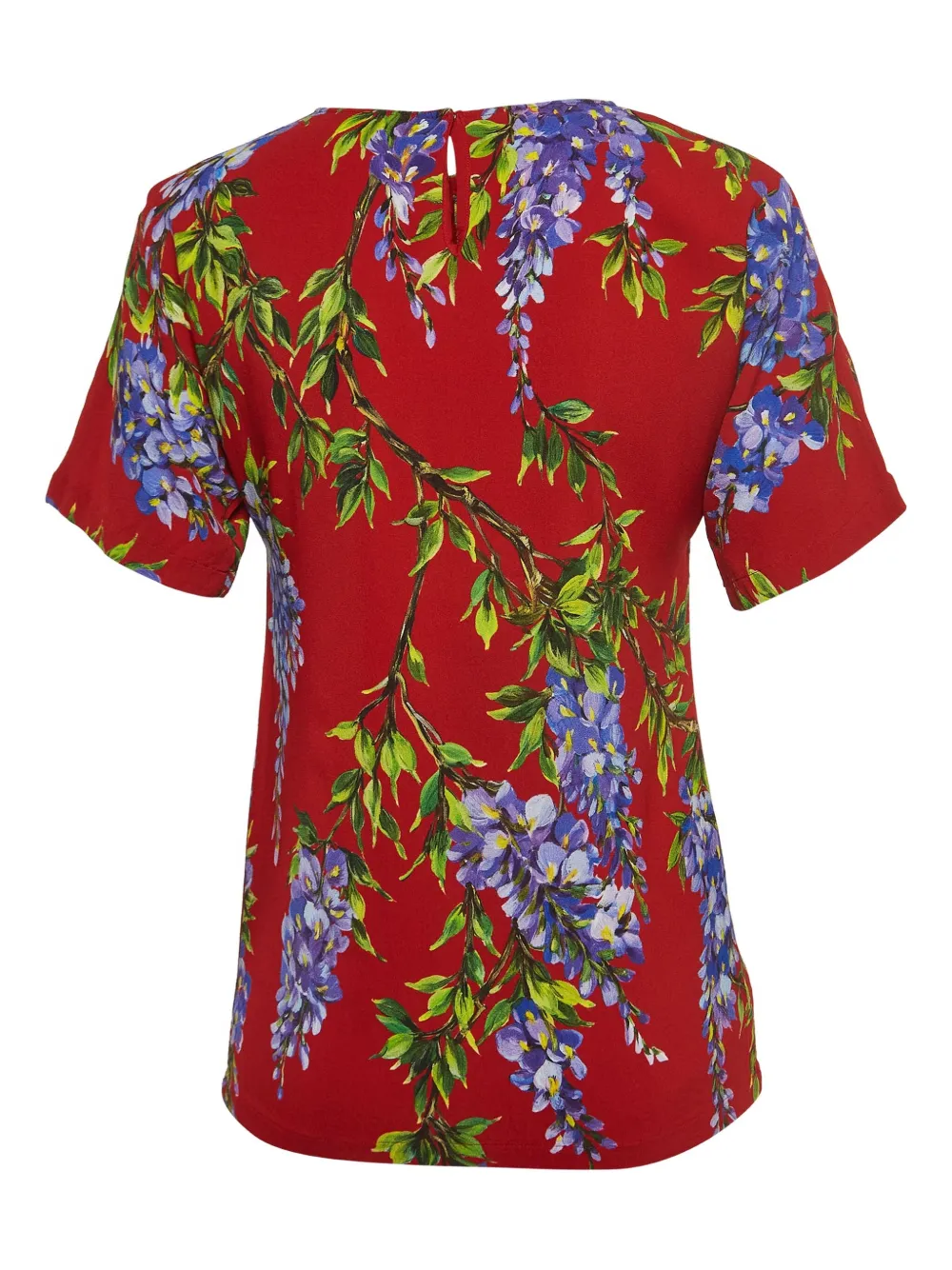 Pre-owned Dolce & Gabbana 2024 Wisteria Floral Print Top In Red