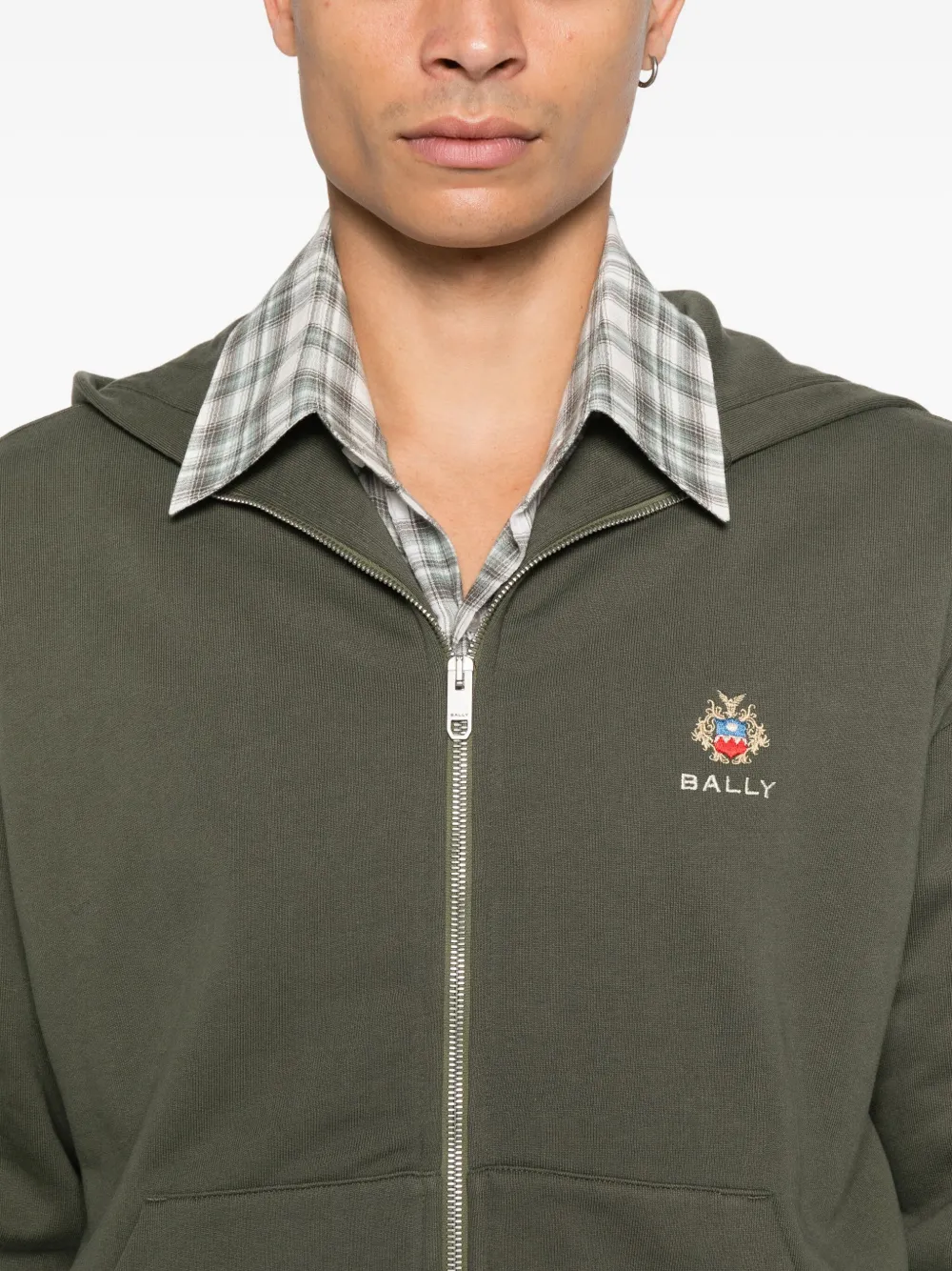 Bally Hoodie met rits Groen