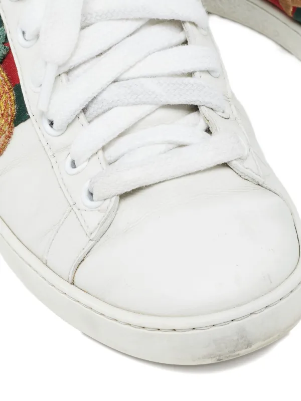 Gucci Pre-Owned 2024 Ace Ladybug Web-stripe Sneakers | White