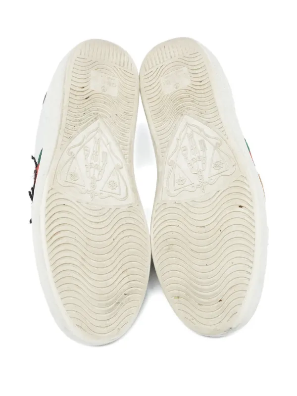 Gucci Pre-Owned 2024 Ace Ladybug Web-stripe Sneakers | White