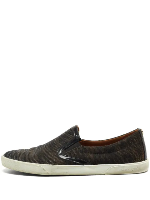 Jimmy Choo Pre-Owned leather slip-on sneakers