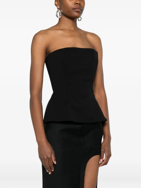 Jean Paul Gaultier Top Tipo Corset Estilo Strapless | Negro