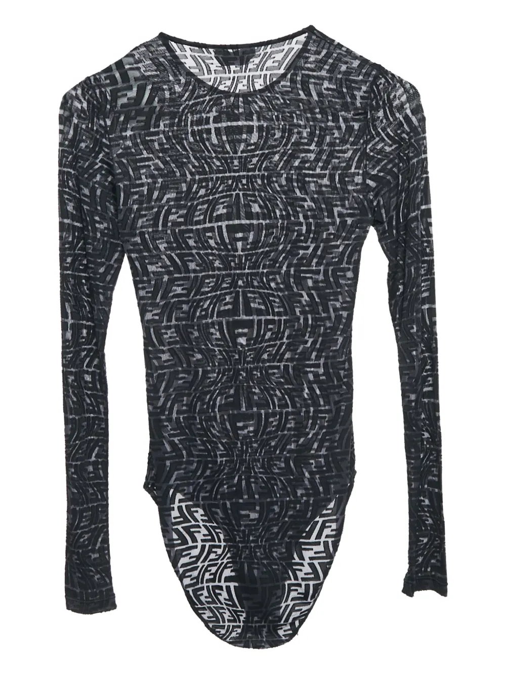 Fendi Pre-Owned FF-pattern sheer bodysuit | T-Shirts & Jersey Shirts | Image 2
