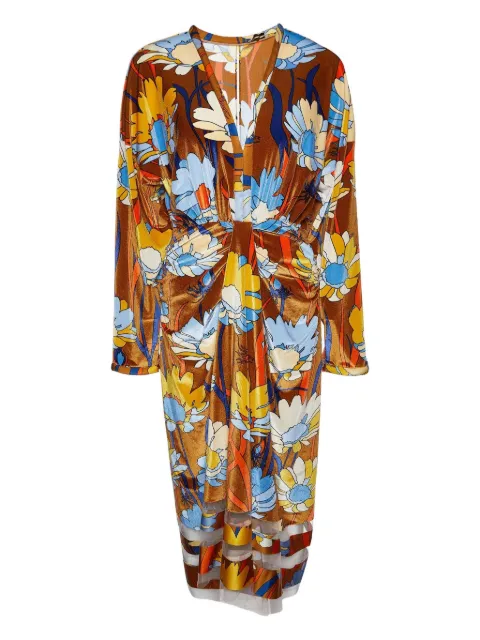 Fendi Pre-Owned floral-print velvet dress