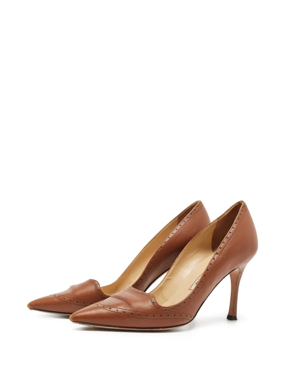 Manolo Blahnik pre-owned 110mm pointed-toe perforated pumps | Image 2