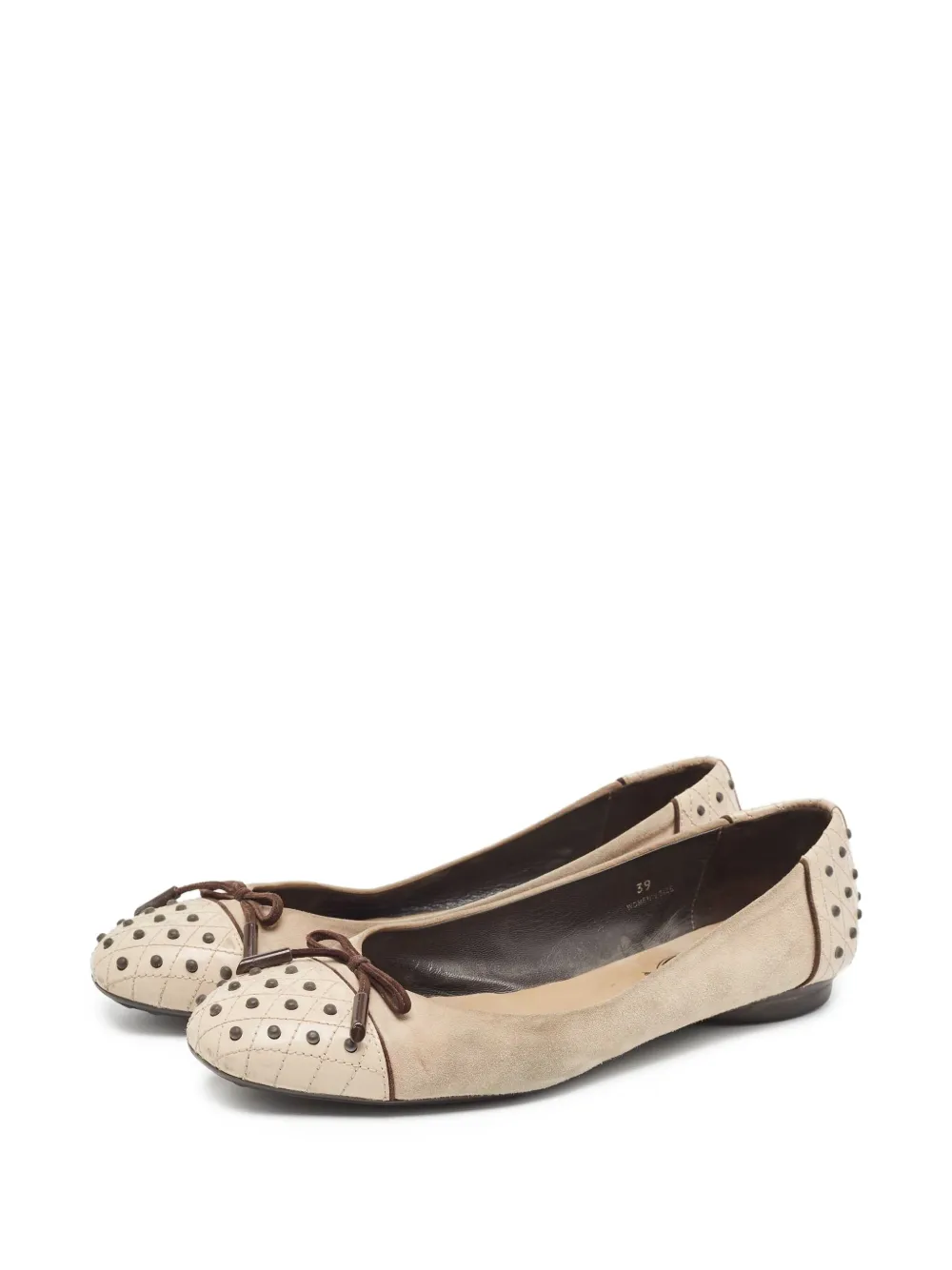 Tod's Vintage Pre-owned ballerina's verfraaid met studs - Beige