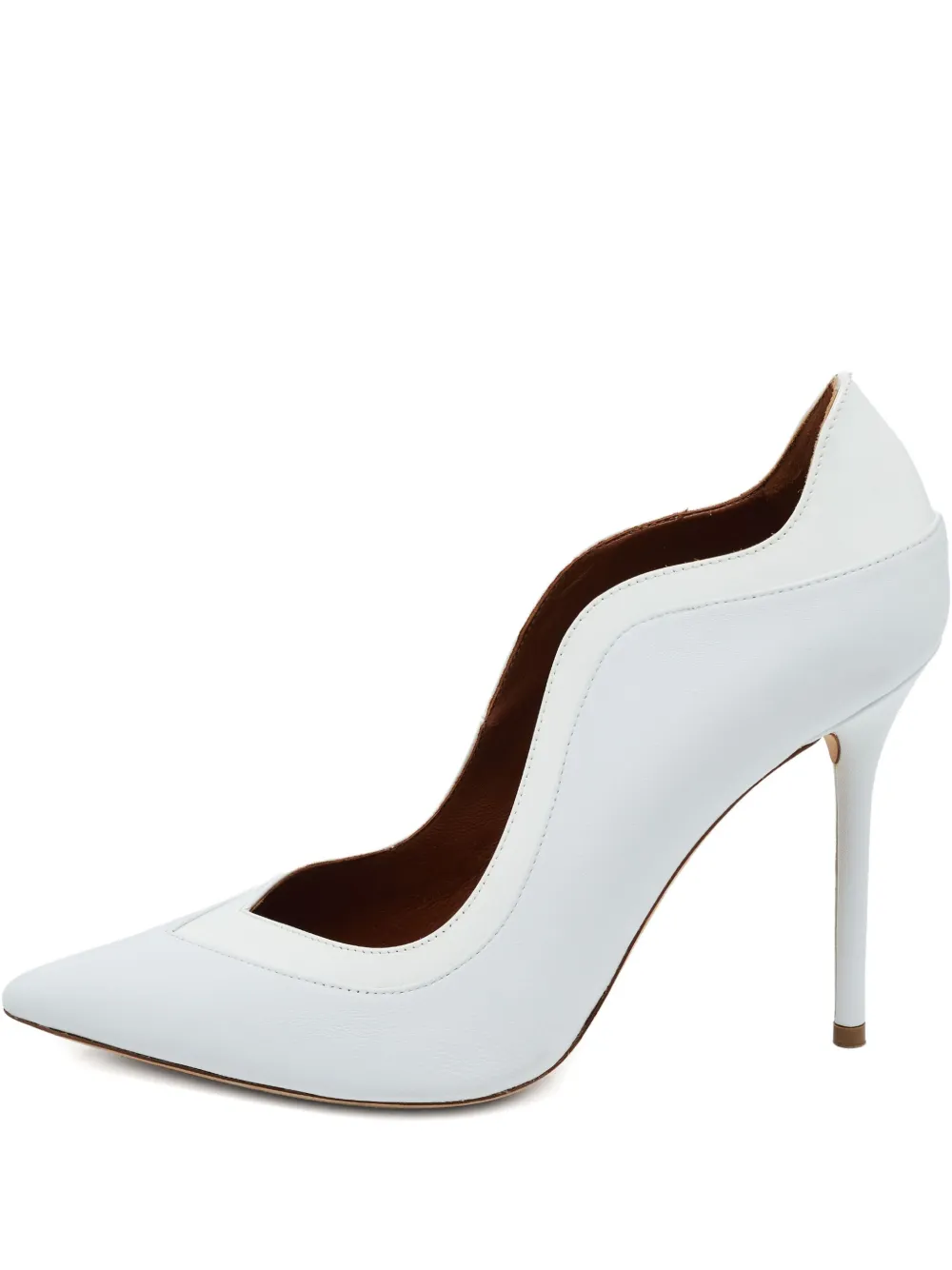 Malone Souliers 110mm patent-leather pointed-toe pumps | White | Image 1