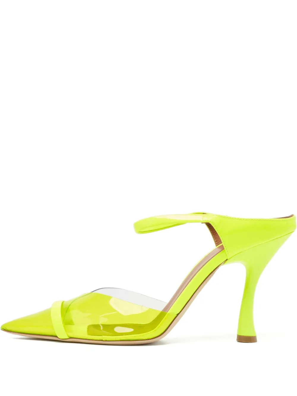 Malone Souliers pre-owned 100mm transparent-panel pointed mules | Yellow | Image 1