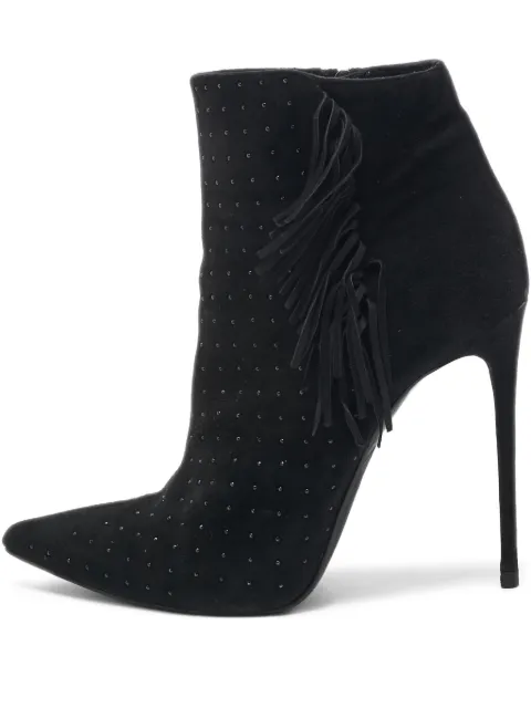 Le Silla pre-owned 110mm fringe-embellished studded ankle boots