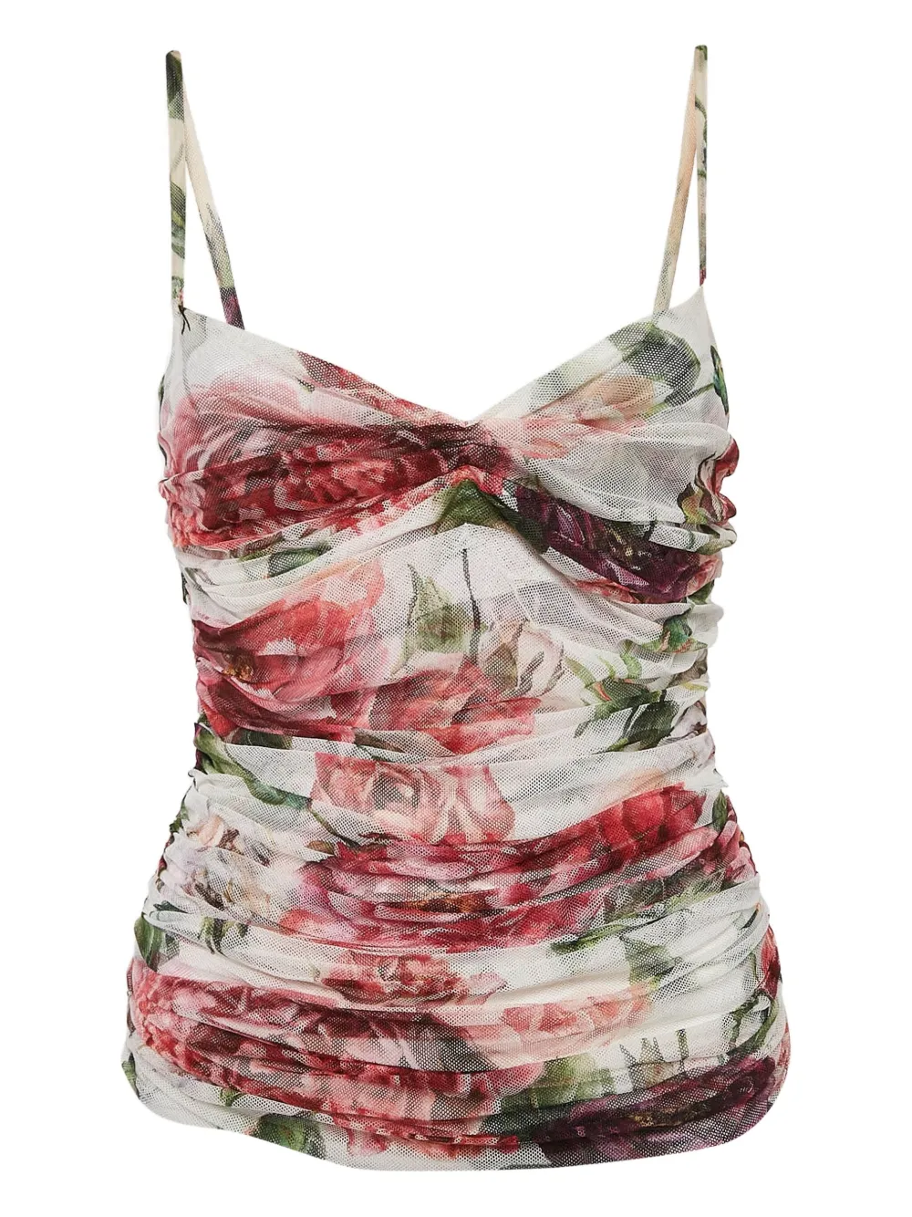 Dolce & Gabbana Pre-Owned rose-print tank top | White | Image 1
