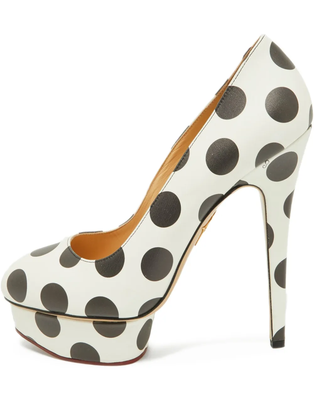 Charlotte Olympia pre-owned 155mm Dolly polka-dot platform pumps | White | Image 1