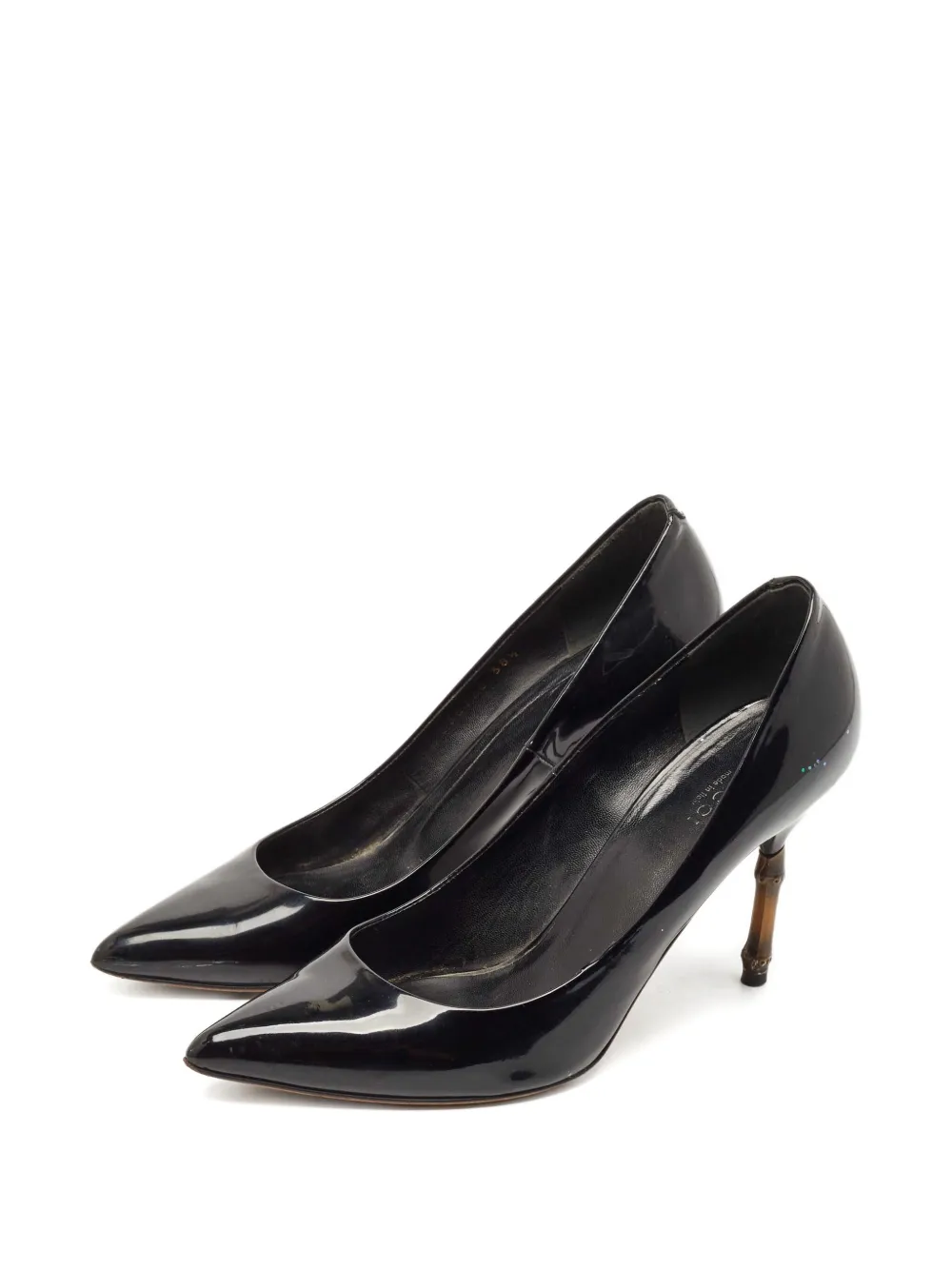 Gucci Pre-Owned 95 mm pumps met bamboe hak - Zwart