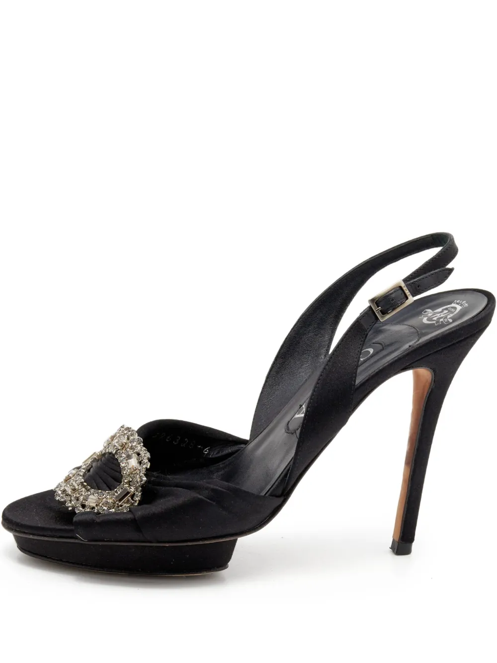 Gina 125mm crystal-embellished heeled sandals | Black | Image 1
