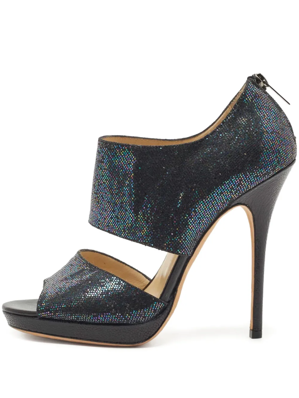 Jimmy Choo Pre-Owned 125mm glitter-detail sandals | Black | Image 1