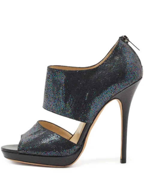 Jimmy Choo Pre-Owned 125mm glitter-detail sandals 