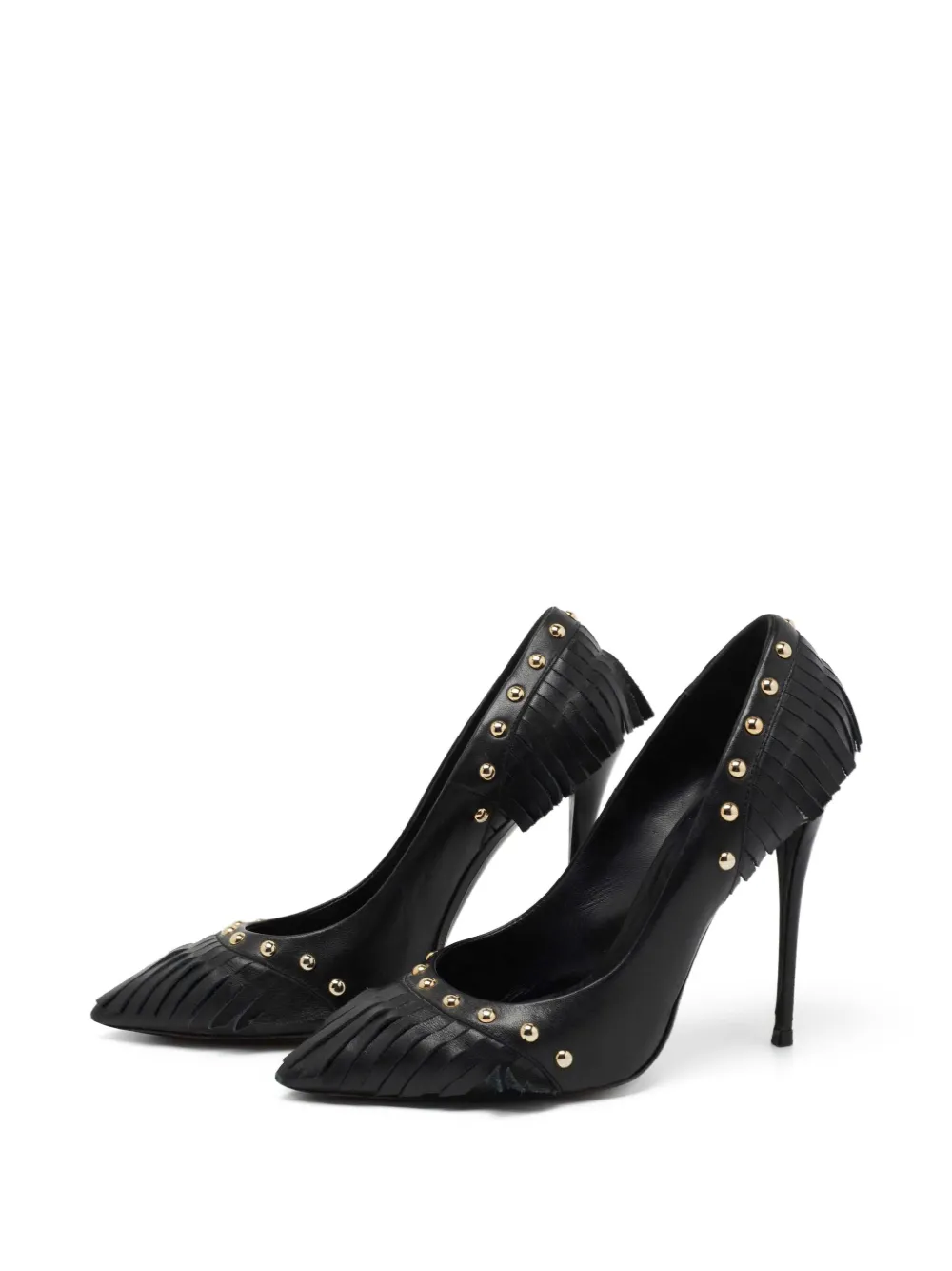 Giuseppe Zanotti Vintage 120 mm stiletto pumps verfraaid met franje - Zwart