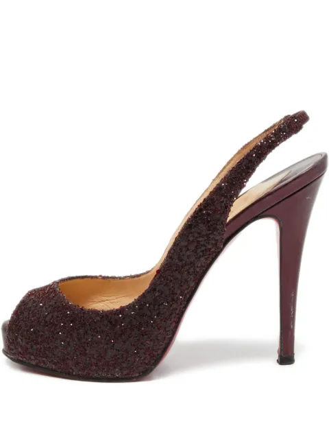 Christian Louboutin Pre-Owned 115mm glitter-detail slingback pumps