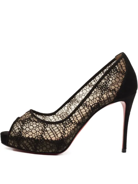 Christian Louboutin Pre-Owned zapatillas con detalle de encaje y tacón de 95mm