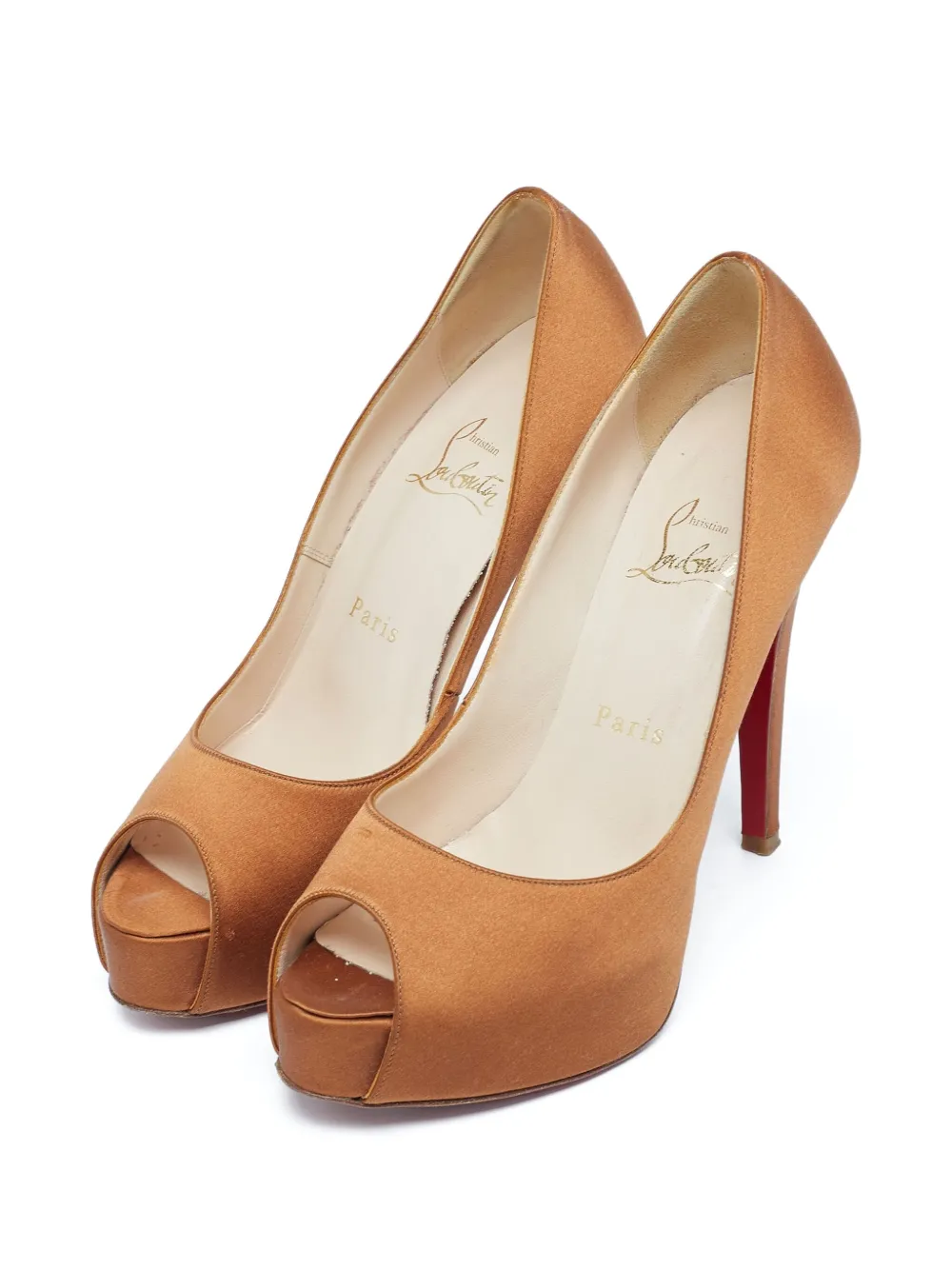 Christian Louboutin Pre-Owned Satijnen pumps - Beige