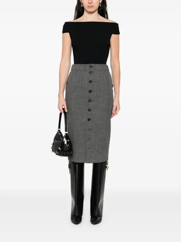 Givenchy off-shoulder Ribbed Top | Black | FARFETCH CA