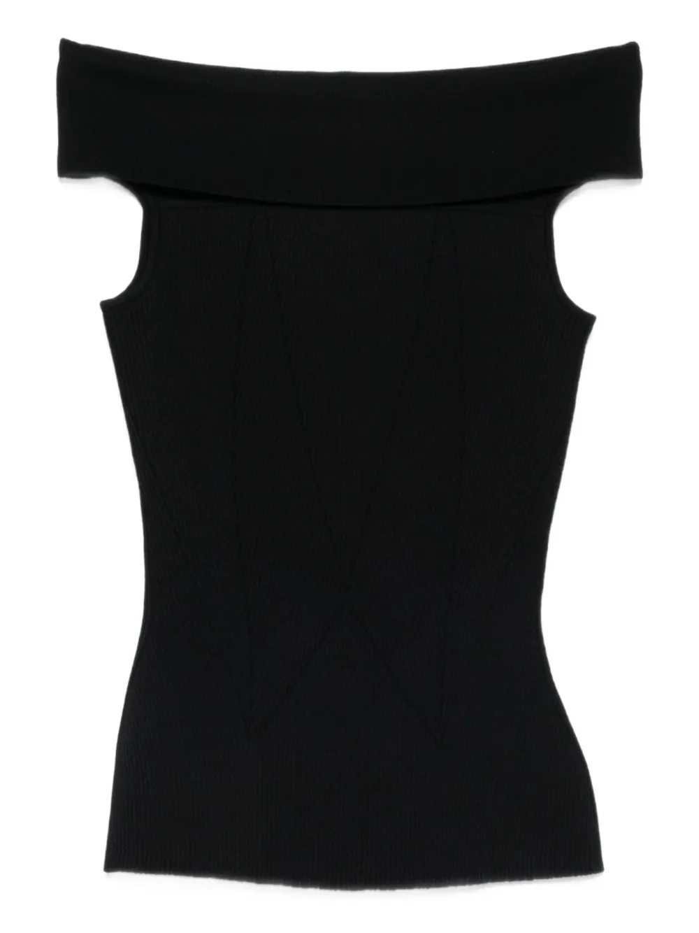 Givenchy off-shoulder ribbed top Zwart