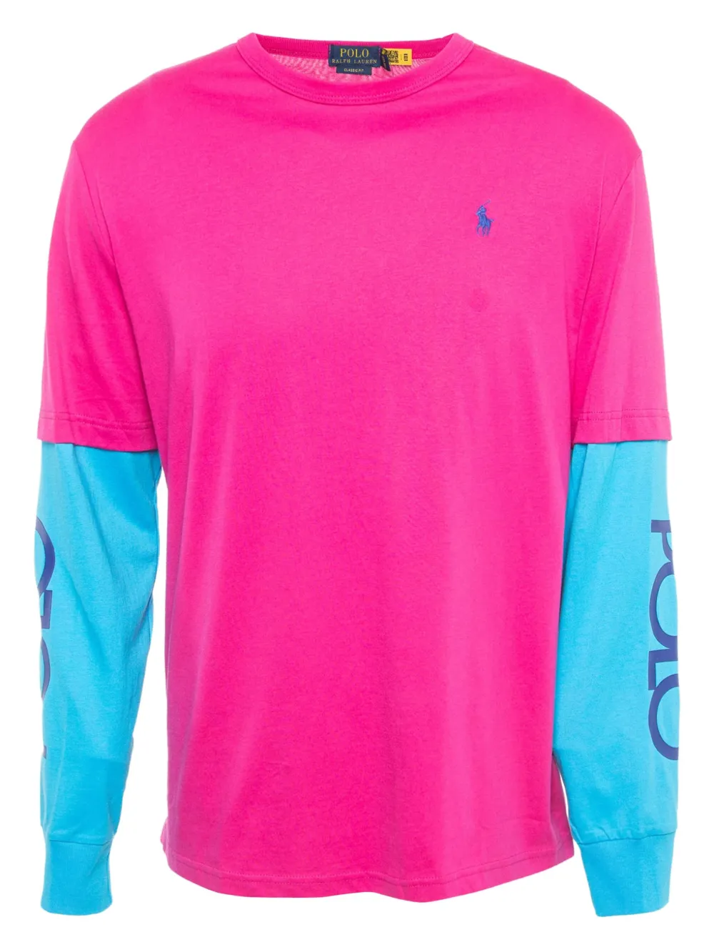 Polo Ralph Lauren Vintage pre-owned colourblock long-sleeve T-shirt | Pink | Image 1